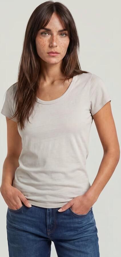 G-Star RAW Slim T-shirt Beige Dames - Foto 5