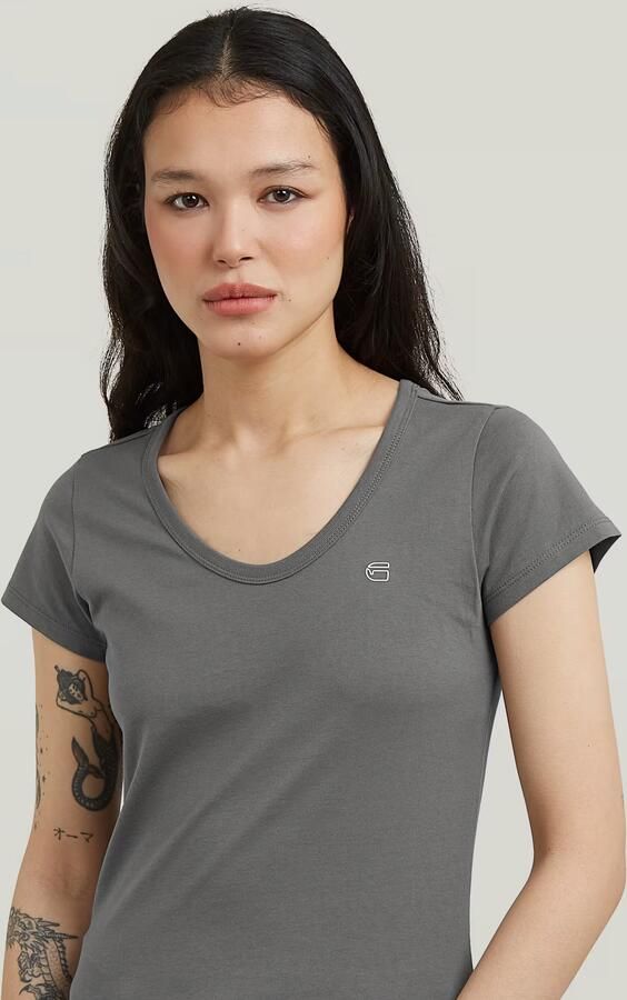G-Star RAW Slim T-shirt Grijs Dames - Foto 4
