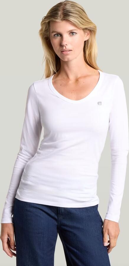 G-Star RAW Slim T-shirt Wit Dames