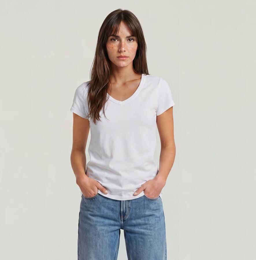 G-Star RAW Slim V T-Shirt Wit Dames - Foto 3
