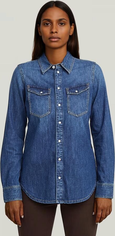 G-Star RAW Slim Western Overhemd Donkerblauw Dames - Foto 7