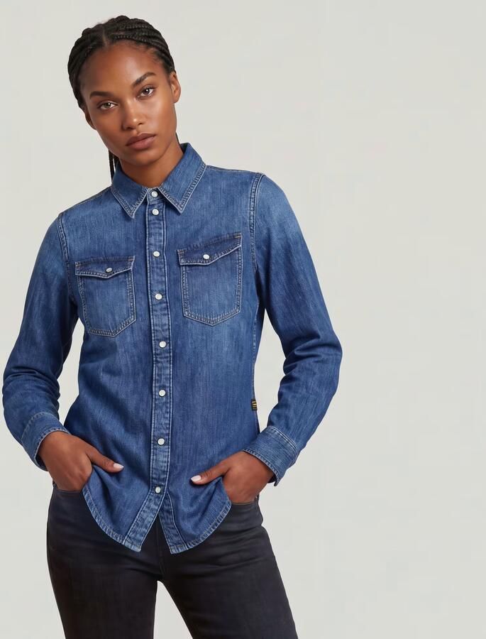 G-Star RAW Slim Western Overhemd Donkerblauw Dames - Foto 4