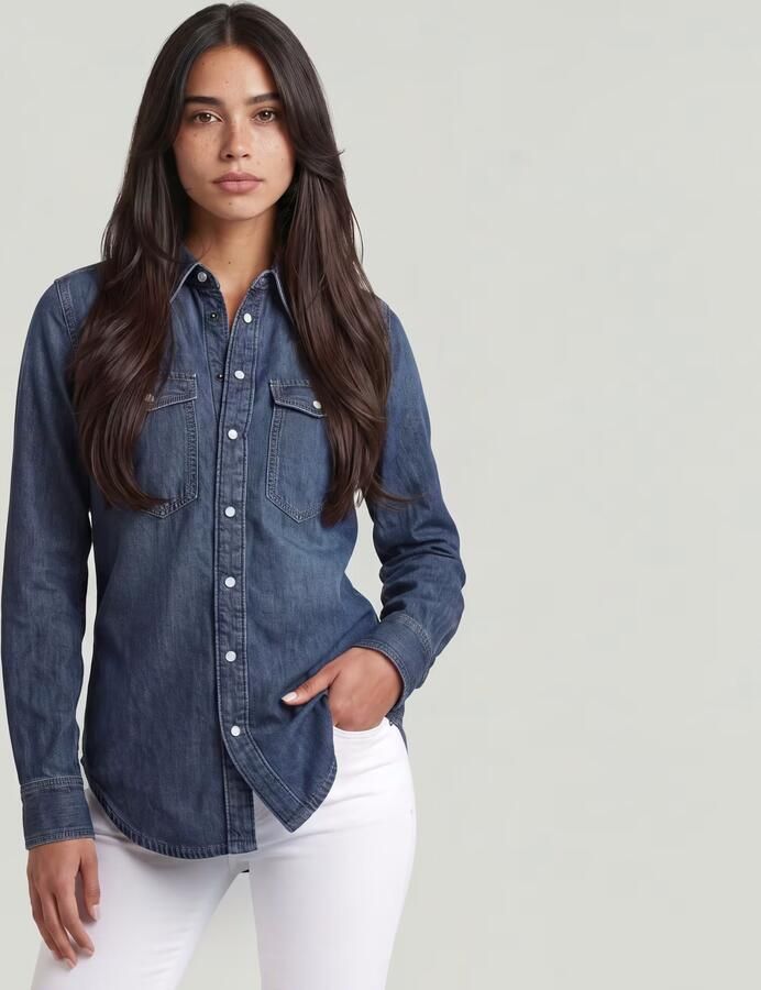 G-Star RAW Slim Western Overhemd Donkerblauw Dames - Foto 5