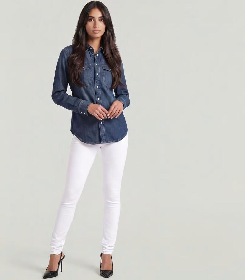 G-Star RAW Slim Western Overhemd Donkerblauw Dames - Foto 3