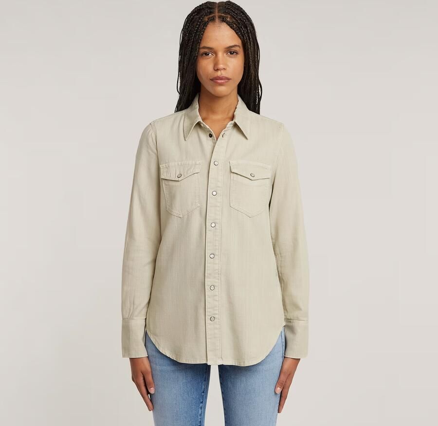 G-Star RAW Slim Western Overhemd Groen Dames - Foto 7