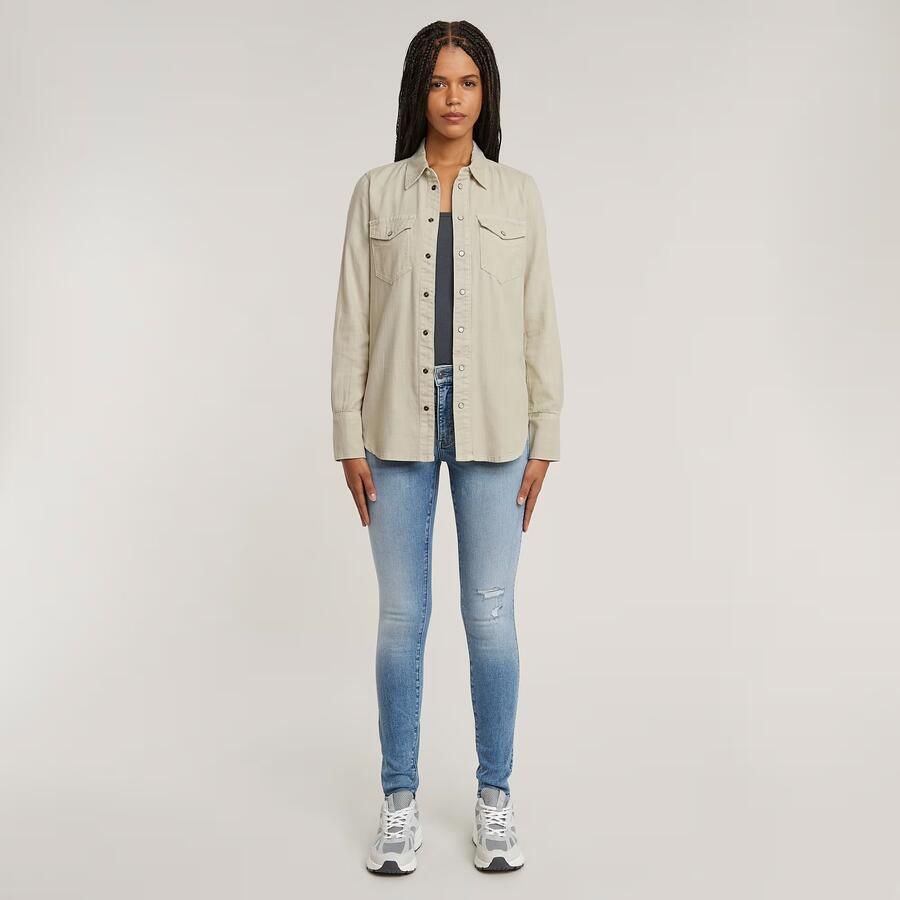 G-Star RAW Slim Western Overhemd Groen Dames