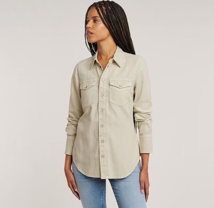 G-Star RAW Slim Western Overhemd Groen Dames - Foto 4