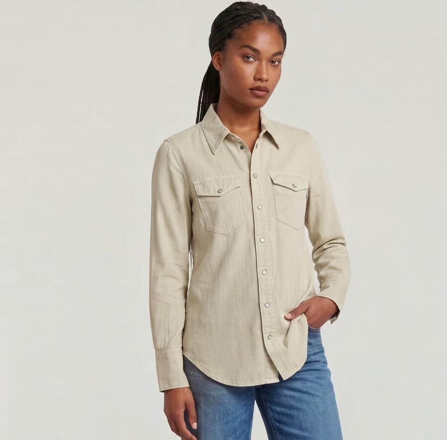 G-Star RAW Slim Western Overhemd Groen Dames - Foto 3