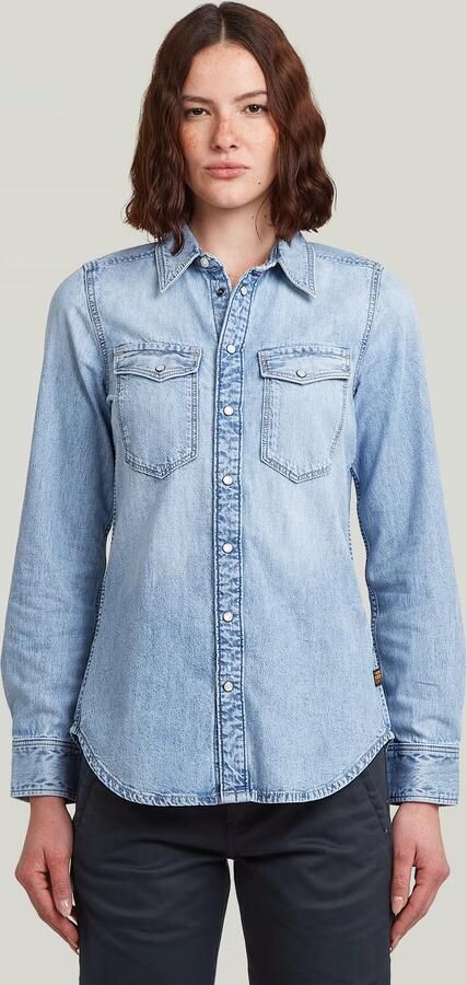 G-Star RAW Slim Western Overhemd Lichtblauw Dames - Foto 5