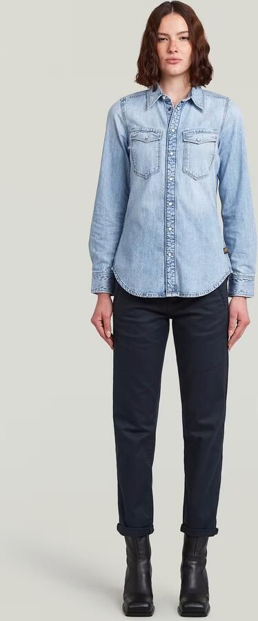 G-Star RAW Slim Western Overhemd Lichtblauw Dames - Foto 7