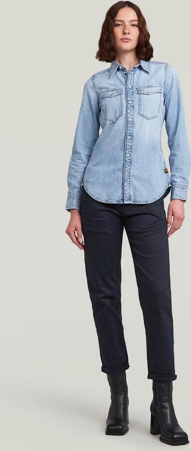 G-Star RAW Slim Western Overhemd Lichtblauw Dames - Foto 6