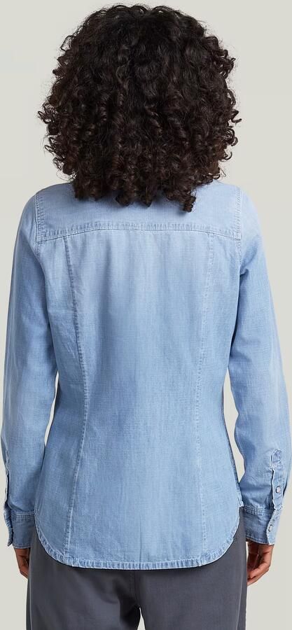 G-Star RAW Slim Western Overhemd Lichtblauw Dames - Foto 5