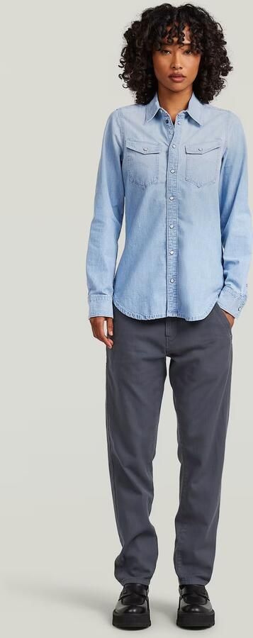 G-Star RAW Slim Western Overhemd Lichtblauw Dames - Foto 6