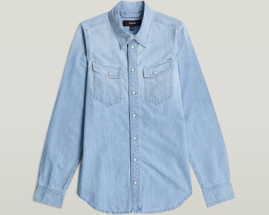 G-Star RAW Slim Western Overhemd Lichtblauw Dames - Foto 3