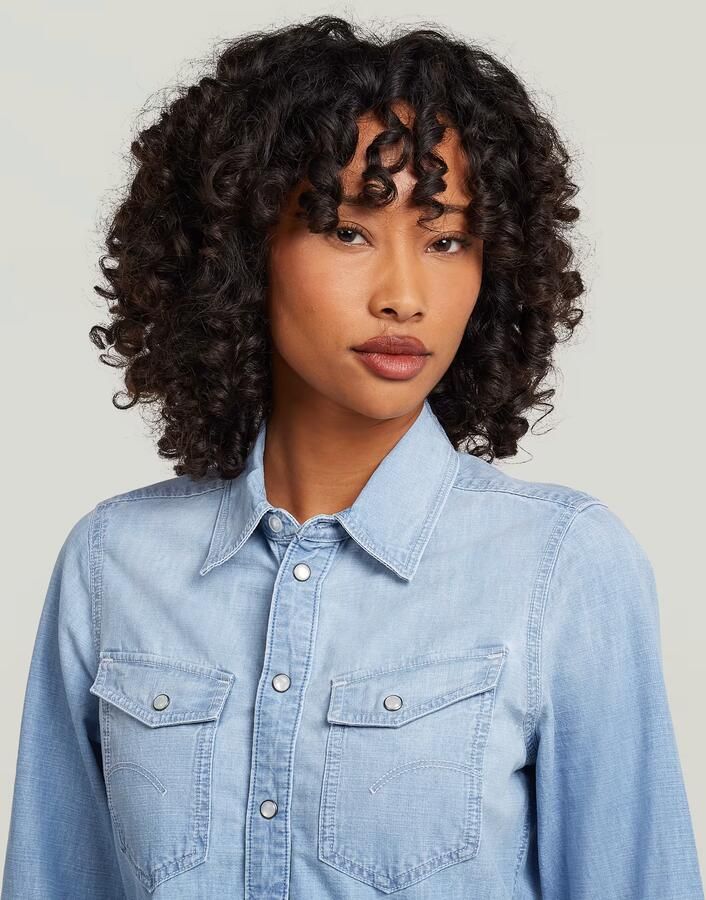 G-Star RAW Slim Western Overhemd Lichtblauw Dames - Foto 4