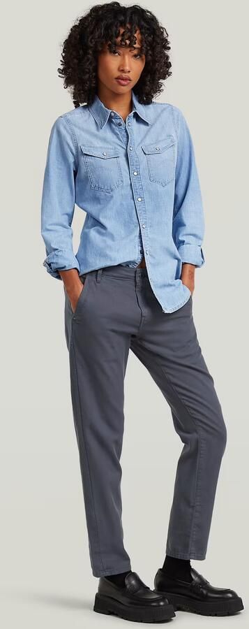 G-Star RAW Slim Western Overhemd Lichtblauw Dames - Foto 7