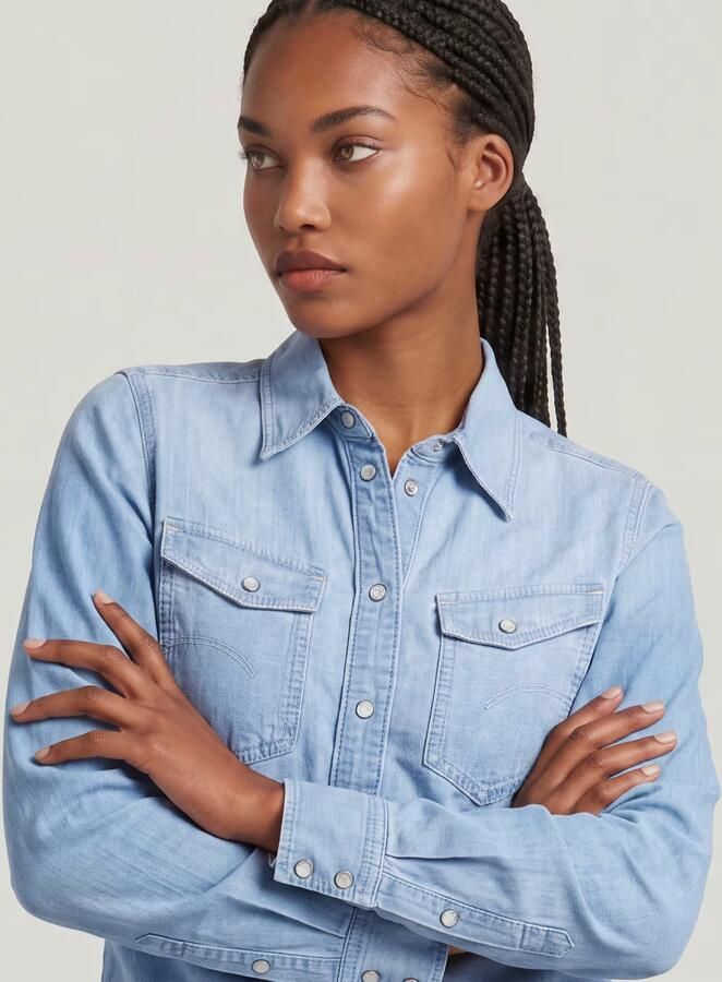 G-Star RAW Slim Western Overhemd Lichtblauw Dames - Foto 5