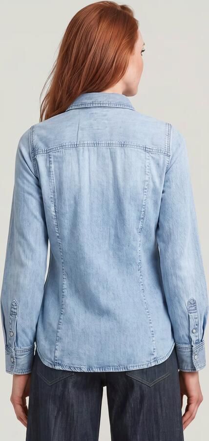 G-Star RAW Slim Western Overhemd Lichtblauw Dames - Foto 5