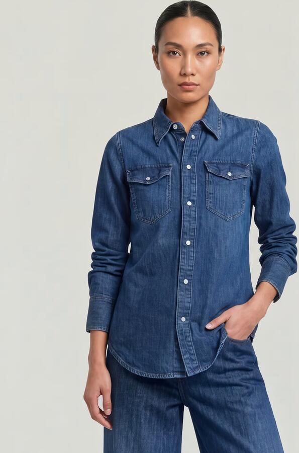 G-Star RAW Slim Western Shirt Donkerblauw Dames - Foto 5