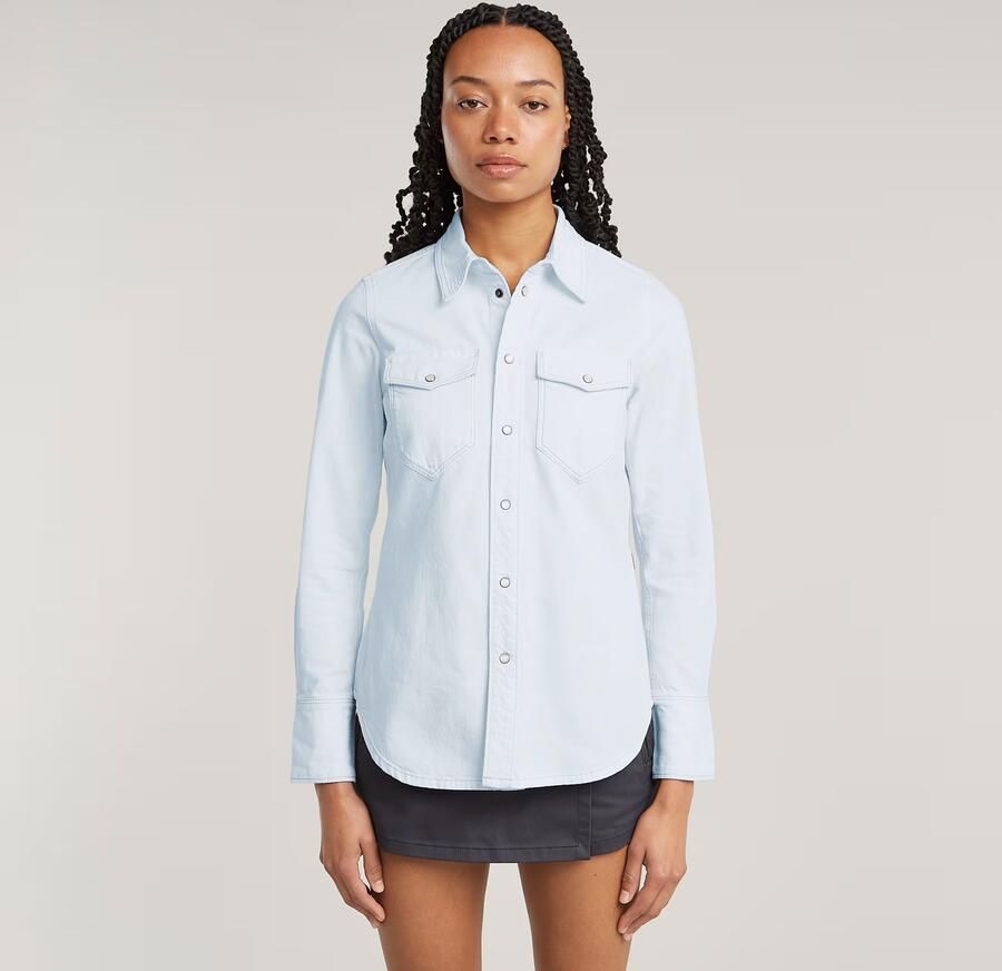 G-Star RAW Slim Western Shirt Lichtblauw Dames