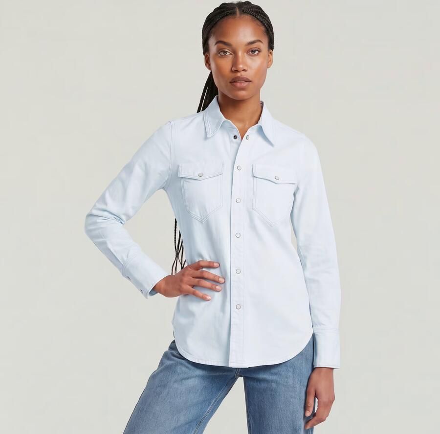 G-Star RAW Slim Western Shirt Lichtblauw Dames - Foto 3