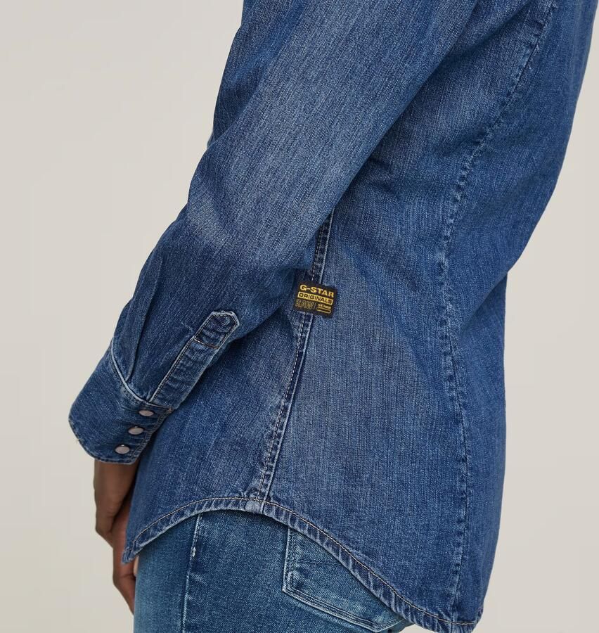 G-Star RAW Slim Western Shirt Midden blauw Dames - Foto 5