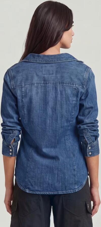 G-Star RAW Slim Western Shirt Midden blauw Dames - Foto 6