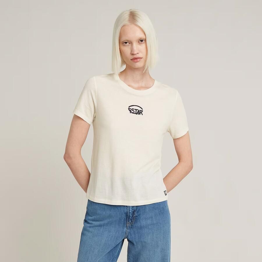 G-Star RAW Small Center Logo Top Wit Dames