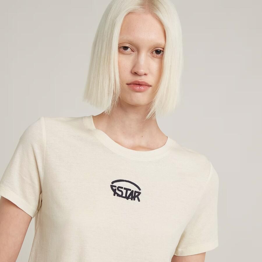 G-Star RAW Small Center Logo Top Wit Dames - Foto 3