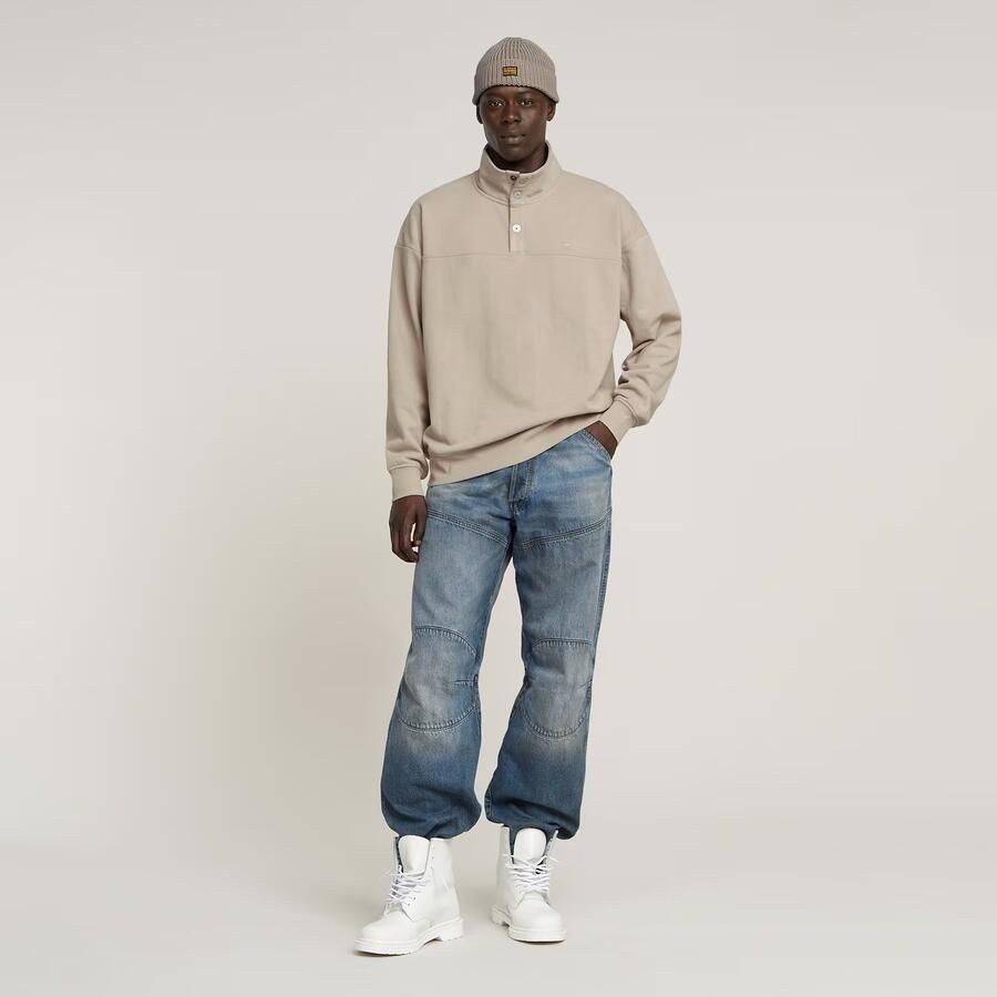 G-Star RAW Snap Button Loose Sweater Beige Heren - Foto 2