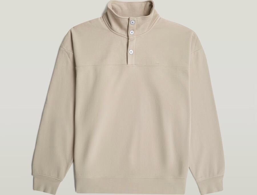 G-Star RAW Snap Button Loose Sweater Beige Heren - Foto 6