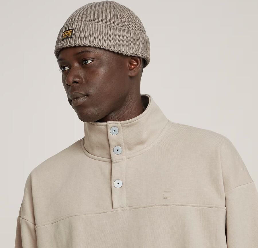 G-Star RAW Snap Button Loose Sweater Beige Heren - Foto 5