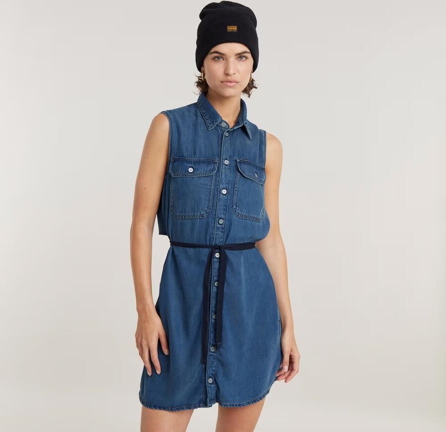 G-Star RAW Soft Cargo Jurk Midden blauw Dames