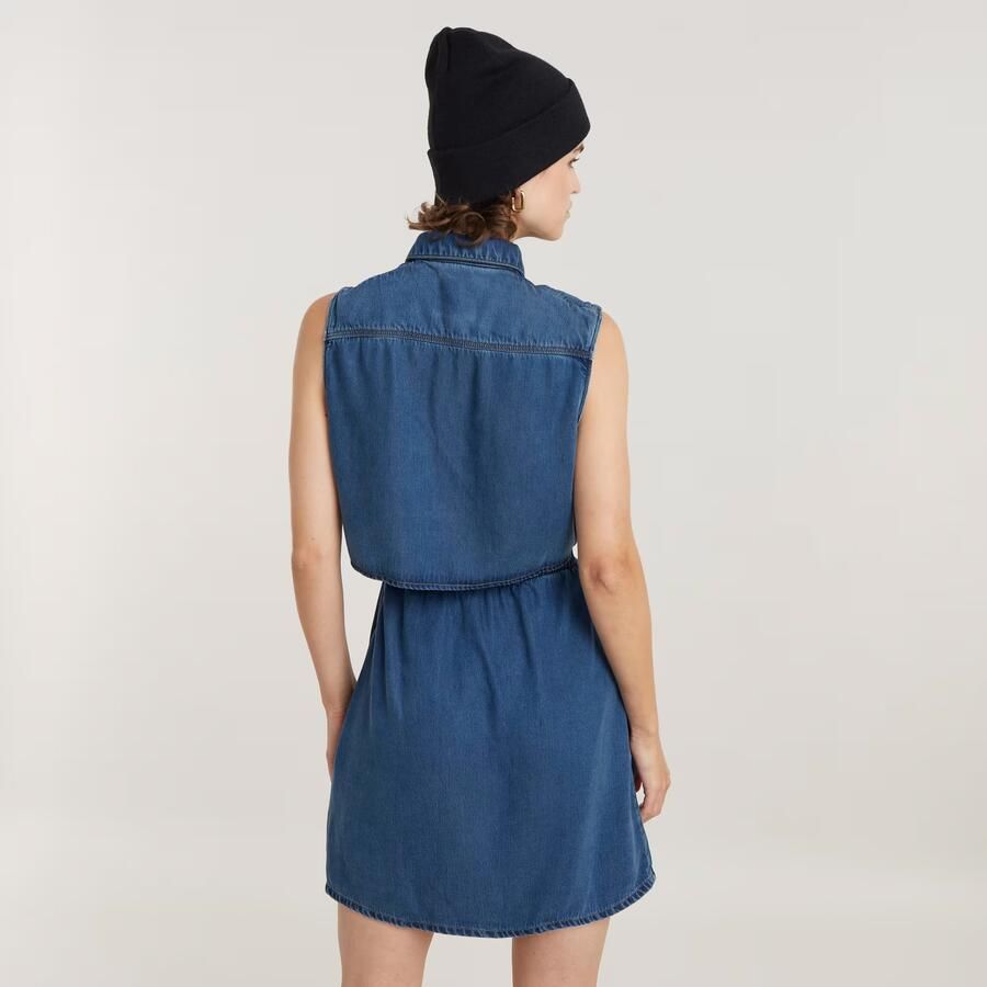 G-Star RAW Soft Cargo Jurk Midden blauw Dames - Foto 2