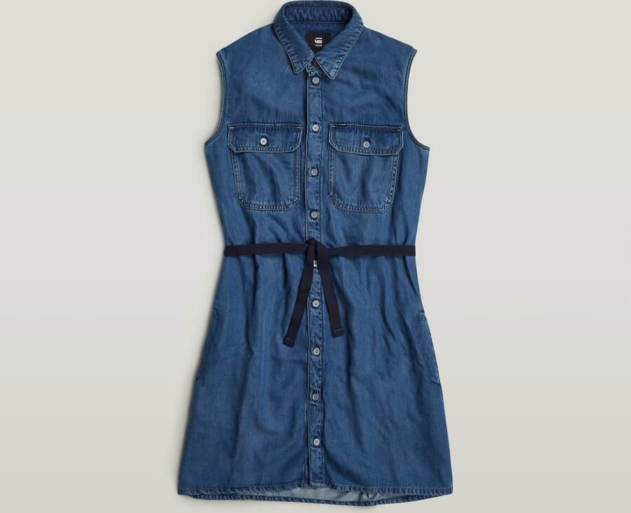 G-Star RAW Soft Cargo Jurk Midden blauw Dames - Foto 7