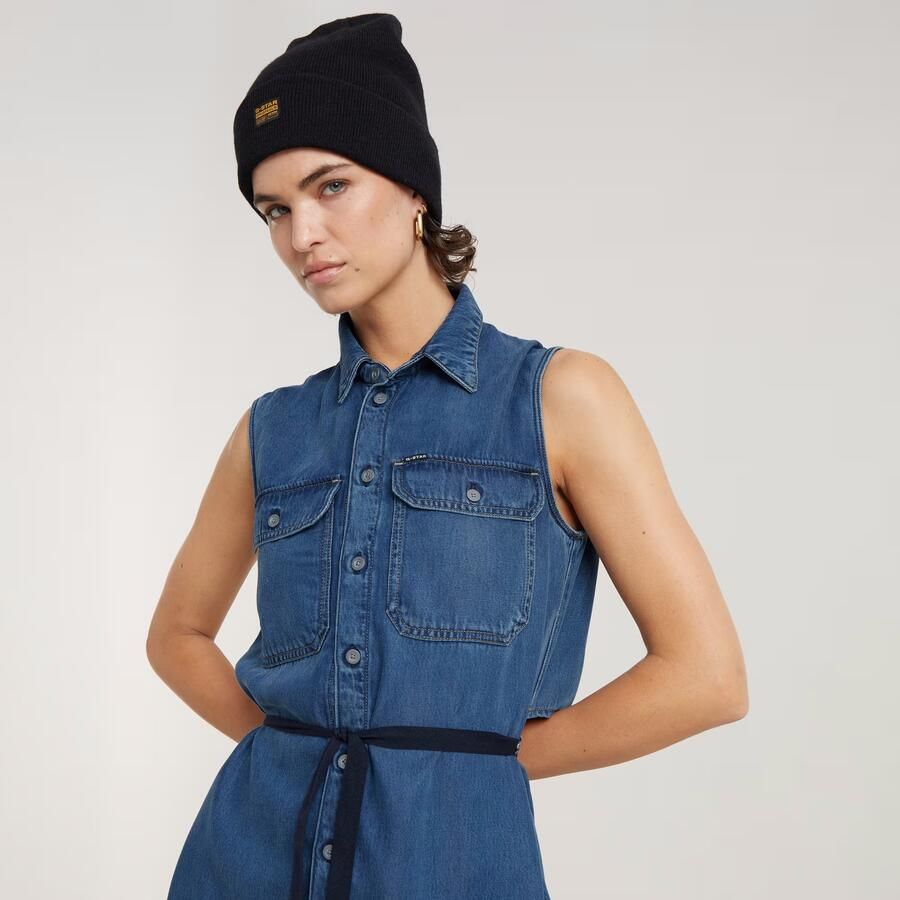G-Star RAW Soft Cargo Jurk Midden blauw Dames - Foto 3