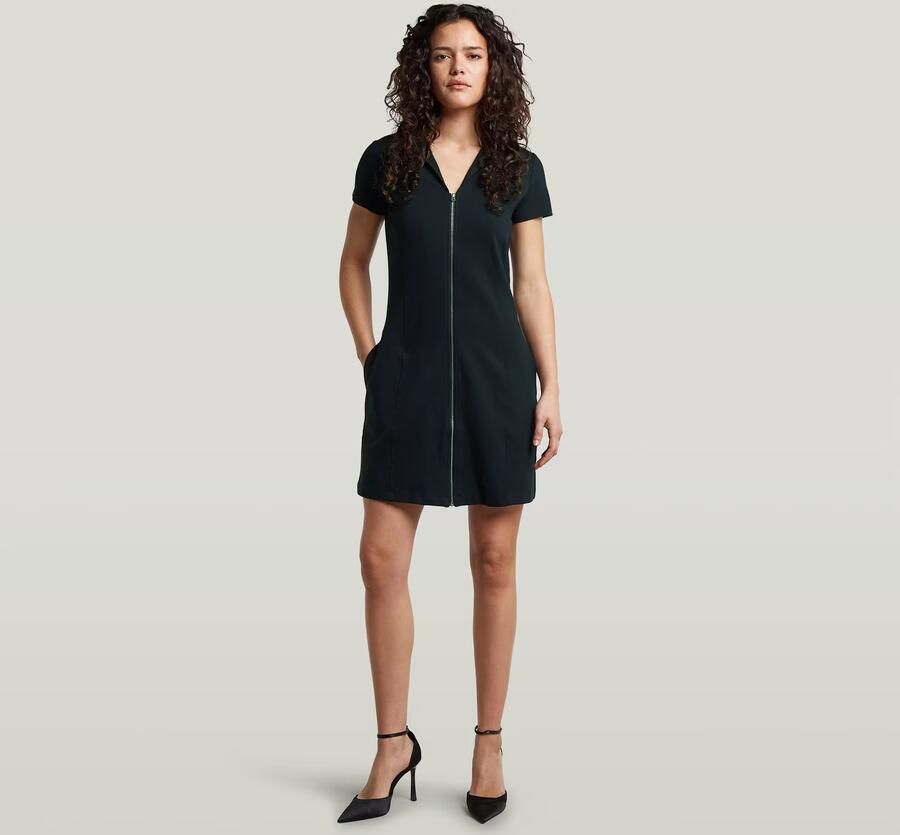 G-Star RAW Soft Sculpt Fit Flare Jurk Donkerblauw Dames - Foto 4