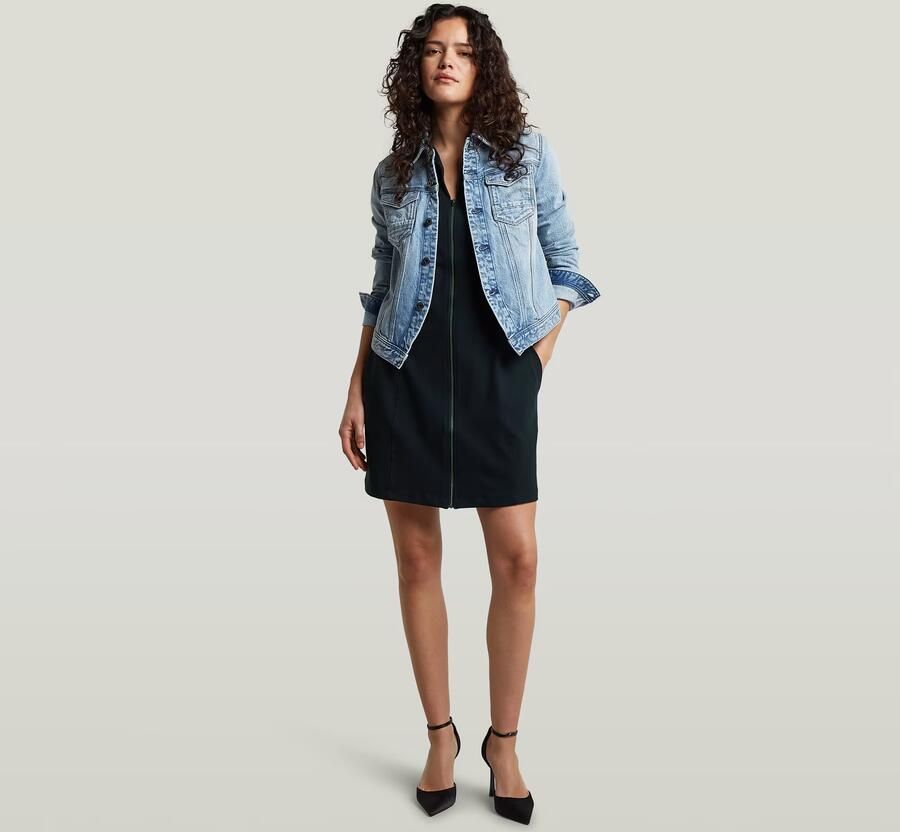 G-Star RAW Soft Sculpt Fit Flare Jurk Donkerblauw Dames - Foto 7
