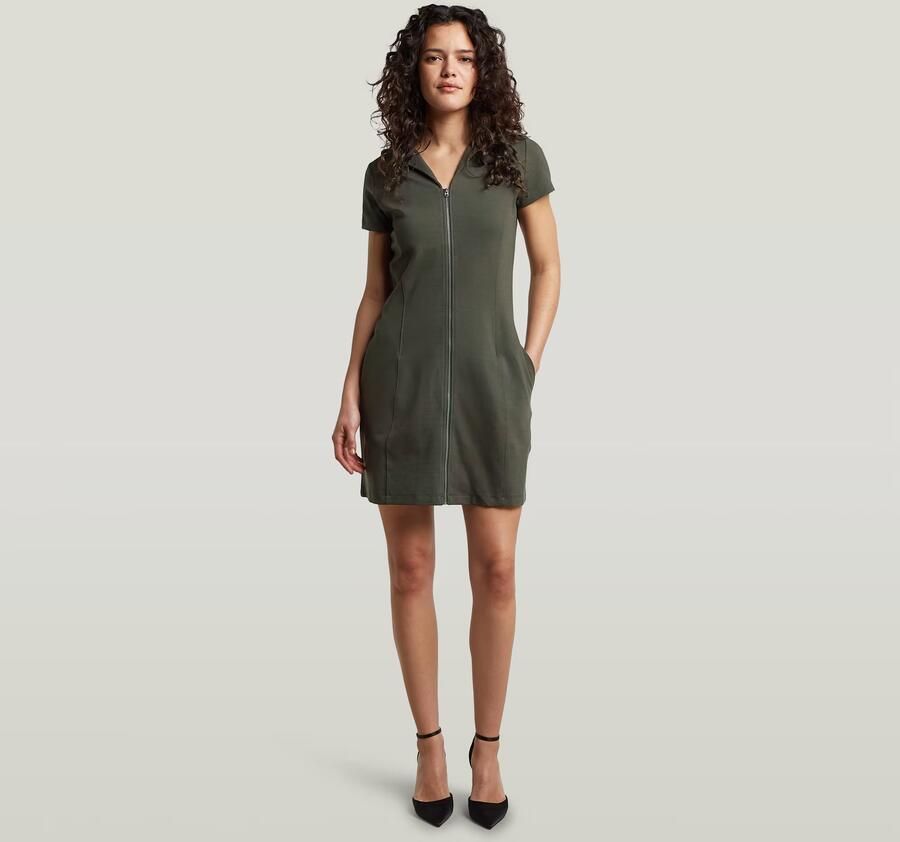 G-Star RAW Soft Sculpt Fit Flare Jurk Grijs Dames