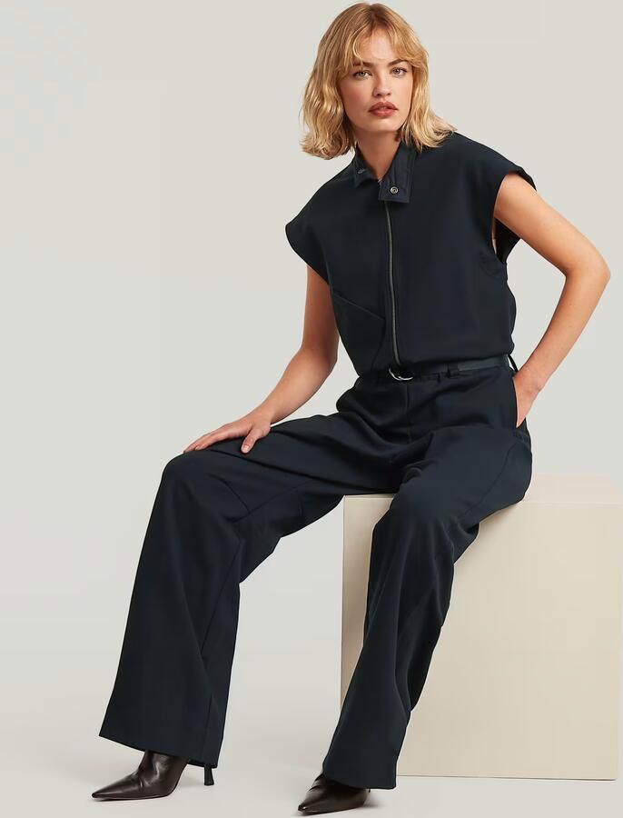 G-Star Raw Jumpsuit van viscosemix met ritssluiting en riem - Foto 6