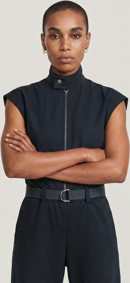 G-Star Raw Jumpsuit van viscosemix met ritssluiting en riem - Foto 10