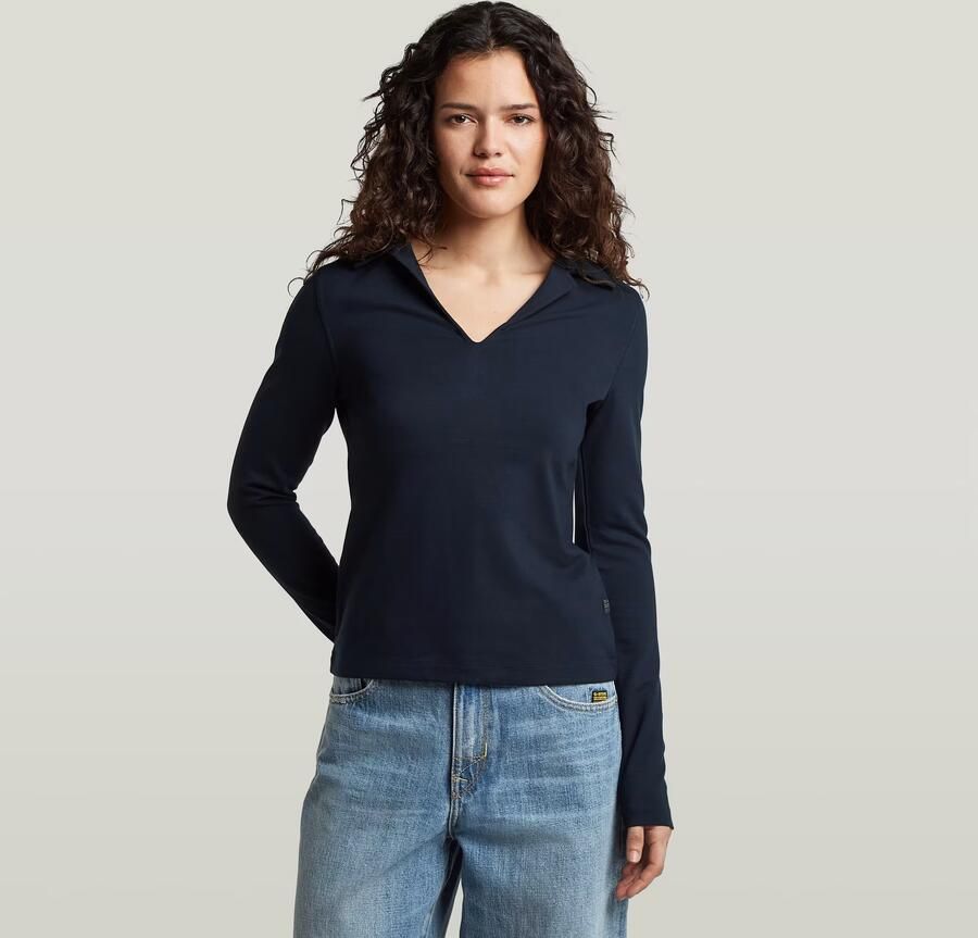 G-Star RAW Soft Sculpt Slim T-Shirt Donkerblauw Dames