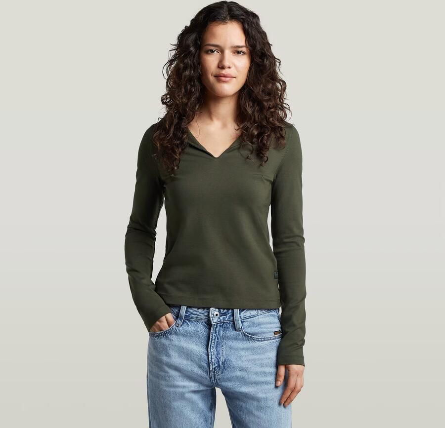 G-Star RAW Soft Sculpt Slim T-Shirt Grijs Dames