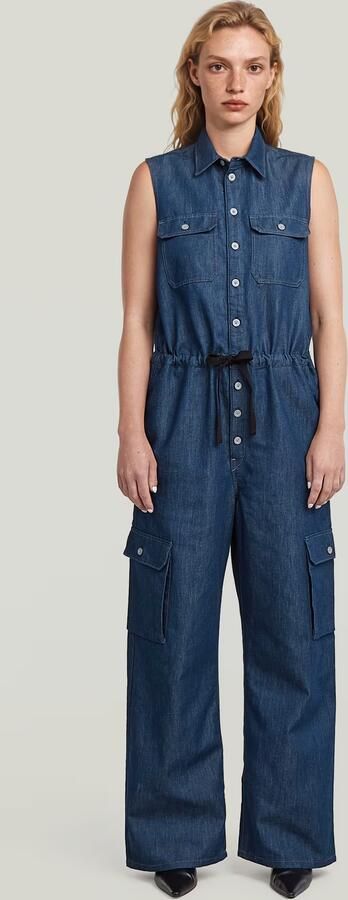 G-Star RAW Soft Utility Jumpsuit Donkerblauw Dames