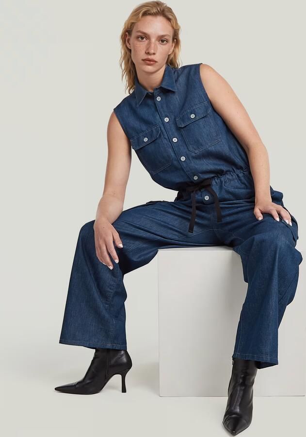 G-Star RAW Soft Utility Jumpsuit Donkerblauw Dames - Foto 5