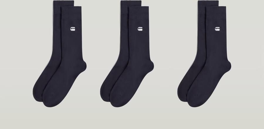 G-Star RAW Sokken SAGE 3 PACK SOCKS effen met logoborduursel (set 3 paar) - Foto 3