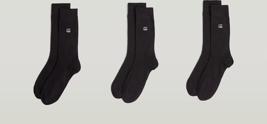 G-Star RAW Sokken SAGE 3 PACK SOCKS effen met logoborduursel (set 3 paar) - Foto 3