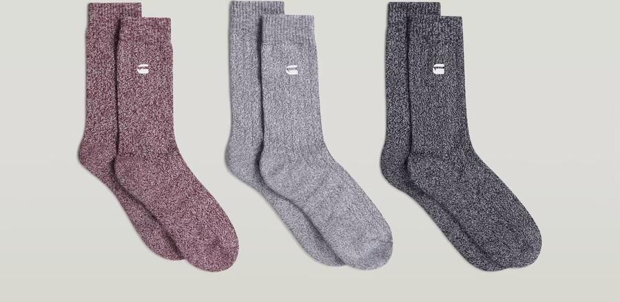 G-Star RAW Sokken Rib 3 Paar Meerkleurig Heren - Foto 4