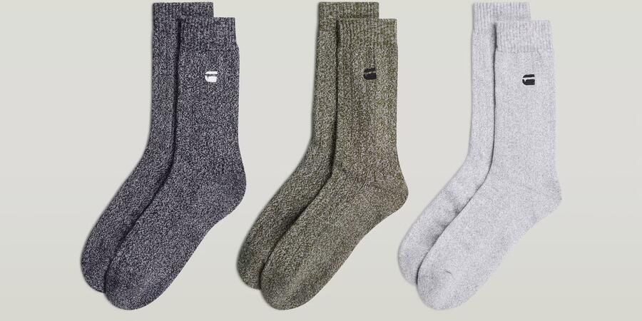 G-Star RAW Sokken Rib 3 Paar Meerkleurig Heren