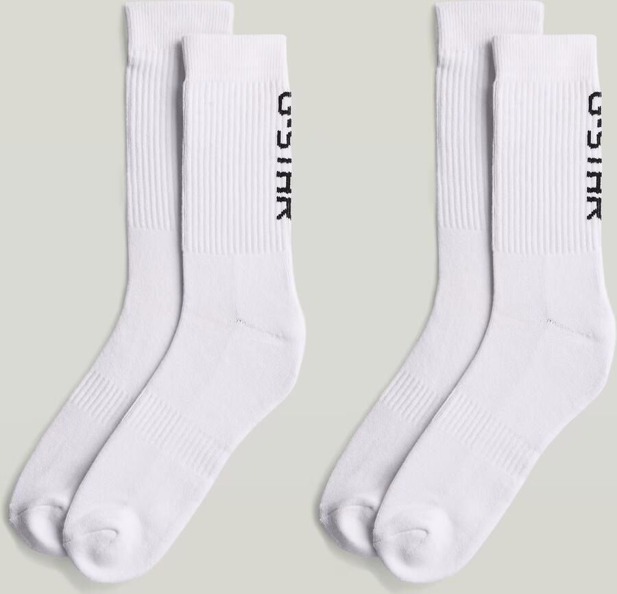 G-Star RAW Sokken Vertical Logo 2 Paar Wit Heren
